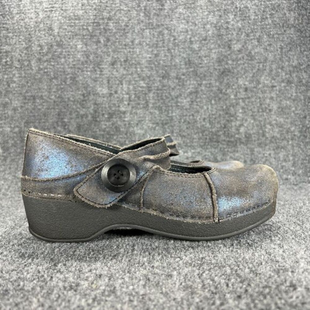 Dansko Mary Jane Clogs Womens 39 EU 8.5-9 Blue Distressed Leather Nursing Shoes